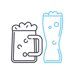 beermug line icon, outline symbol, vector illustration, concept sign