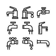 tap water icon or logo isolated sign symbol vector illustration - high quality black style vector icons
