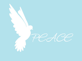 Beautiful dove silhouette on light blue background, illustration. Symbol of peace