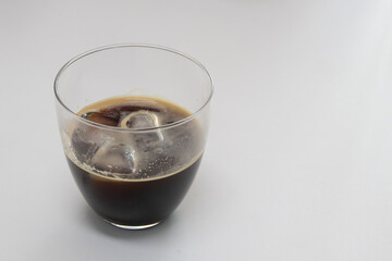 coffee in glass on white background
