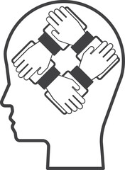 brain icon isolated on transparent background