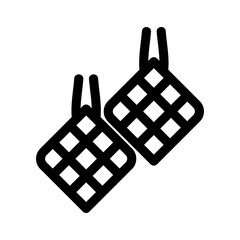 eid ketupat icon or logo isolated sign symbol vector illustration - high quality black style vector icons
