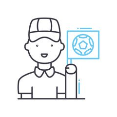 arbitrator line icon, outline symbol, vector illustration, concept sign