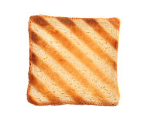 Slice of delicious toasted bread isolated on white
