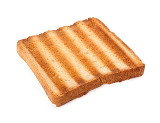 Slice of delicious toasted bread isolated on white