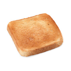 Slice of delicious toasted bread isolated on white