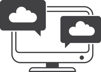 computer and electronic device icon isolated on transparent background