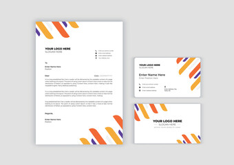 Modern stationery template design with geometric pattern. Set of business corporate identity mock up. Documentation for business.