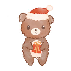 Teddy bear with christmas hat