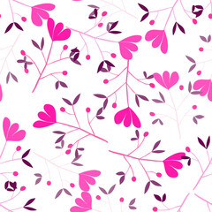 Cute flower seamless pattern. Abstract floral endless wallpaper. Creative botanical background.