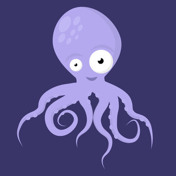simple vector illustration cartoon octopus