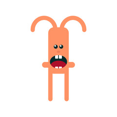 simple vector illustration orange rabbit