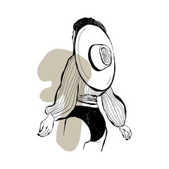 Modern abstract women. Minimalism concept. Female body, fashion. Matisse style. . Contemporary silhouette of woman. Hand drawn trendy vector posters, illustrations for print.