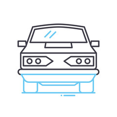car line icon, outline symbol, vector illustration, concept sign