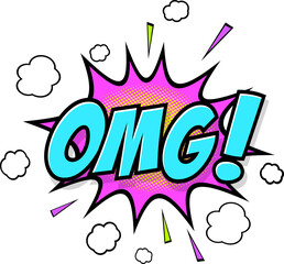 Pop Comic Expression text element background effect