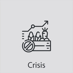 crisis icon vector icon.Editable stroke.linear style sign for use web design and mobile apps,logo.Symbol illustration.Pixel vector graphics - Vector