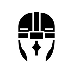 helmet viking soldier glyph icon vector illustration