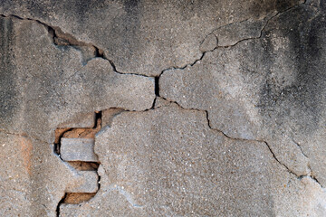 Background of cracked concrete wall