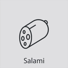 salami icon vector icon.Editable stroke.linear style sign for use web design and mobile apps,logo.Symbol illustration.Pixel vector graphics - Vector