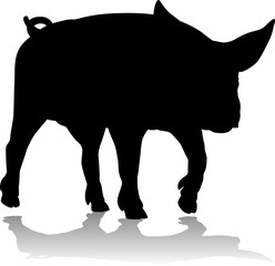 A pig silhouette farm animal graphic