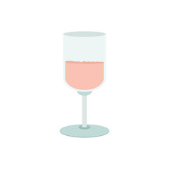 Half glass of fresh raspberry juice. Flat icons isolated on a white background.