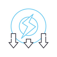 energy consumption line icon, outline symbol, vector illustration, concept sign - obrazy, fototapety, plakaty