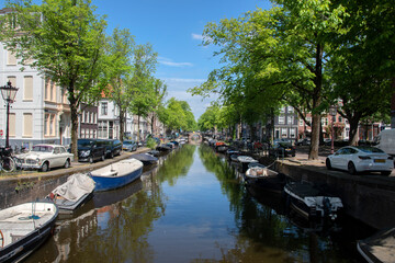 Fototapeta na wymiar Reguliersgracht Canal At Amsterdam The Netherlands 19-5-2020