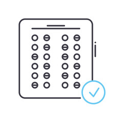 examination test line icon, outline symbol, vector illustration, concept sign