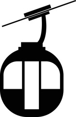 Ski cable car icon on white background. Ski cable lift sign. Ski cable lift symbol. flat style.