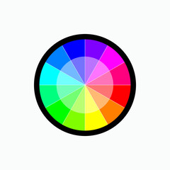 Color Palette Guide Isolated on White. Colour Wheels Icon. Sign & Symbol - Vector.