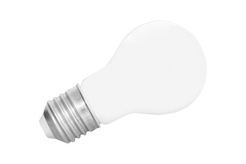 Matte white light bulb isolated