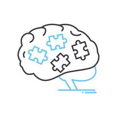 autism disorder line icon, outline symbol, vector illustration, concept sign