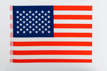 American flag on white background