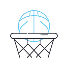 basketball hoop line icon, outline symbol, vector illustration, concept sign