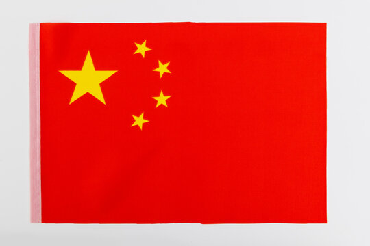 Chinese flag on white background
