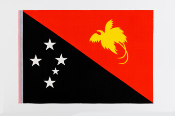 Papua New Guinea flag on white background