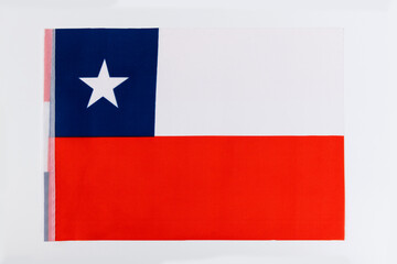 Chile flag on white background