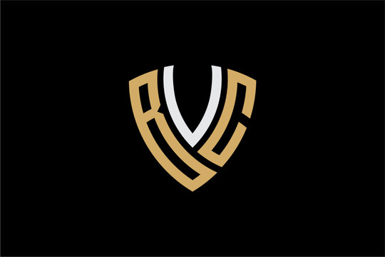 BVC creative letter shield logo design vector icon illustration