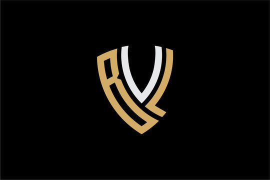 BVL creative letter shield logo design vector icon illustration