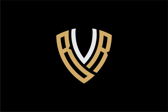 BVR creative letter shield logo design vector icon illustration