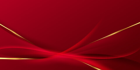 abstract background design with red geometric golden elements vector