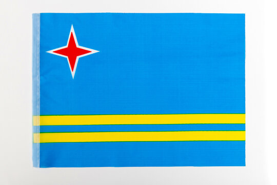 Aruba flag on white background
