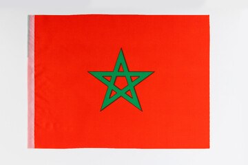 Morocco flag on white background