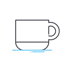 hot coffee line icon, outline symbol, vector illustration, concept sign