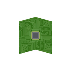 Processor Printed Circuit Board Chip IC In Basic Shape