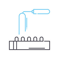 knitting board line icon, outline symbol, vector illustration, concept sign