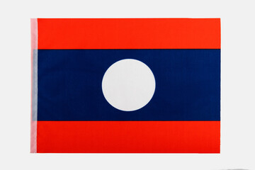 Laos flag on white background