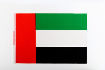 Flag of United Arab Emirates on white background