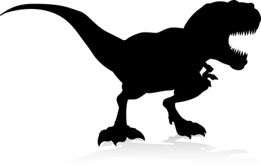 Fierce Tyrannosaurs Rex dinosaur silhouette illustration © Christos Georghiou