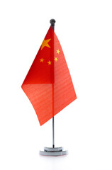 Chinese table flag on white background